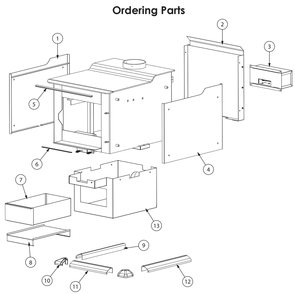 Repair Parts 1 Diagram and Parts List for TR007E  US Stove Company Heating Stove